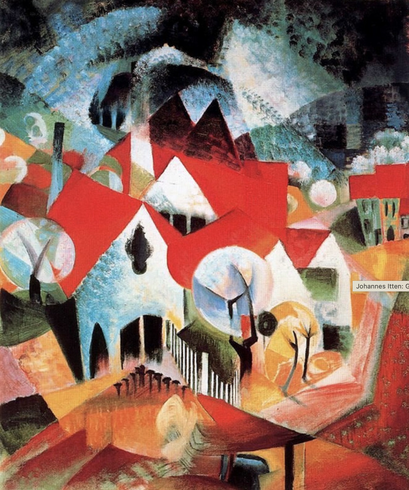 Johannes Itten: Group Of Houses In Spring 1916 oil